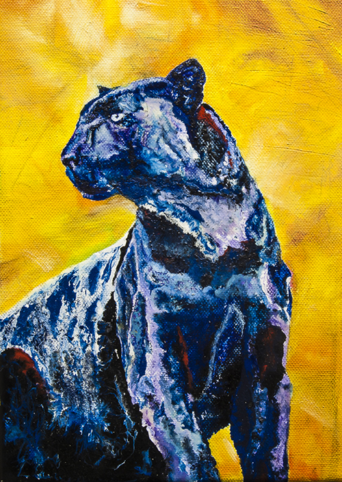 Panther, 2011, Laquer, pigments and oil on canvas